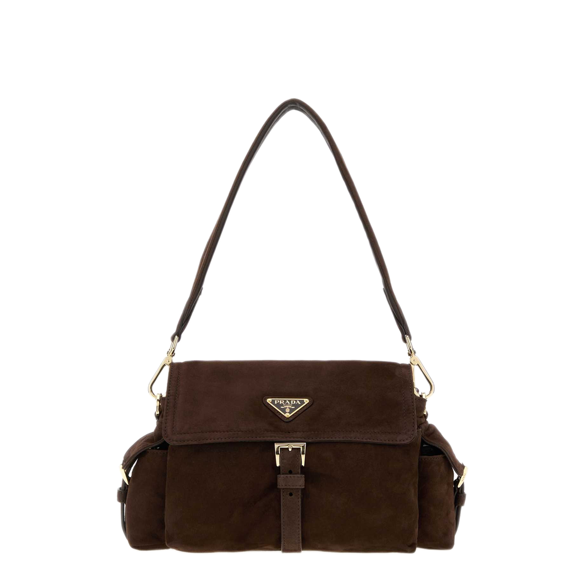 MAYFEYR - Prada - Dark Brown Suede Shoulder Bag - 1BD394VNOO008F0003