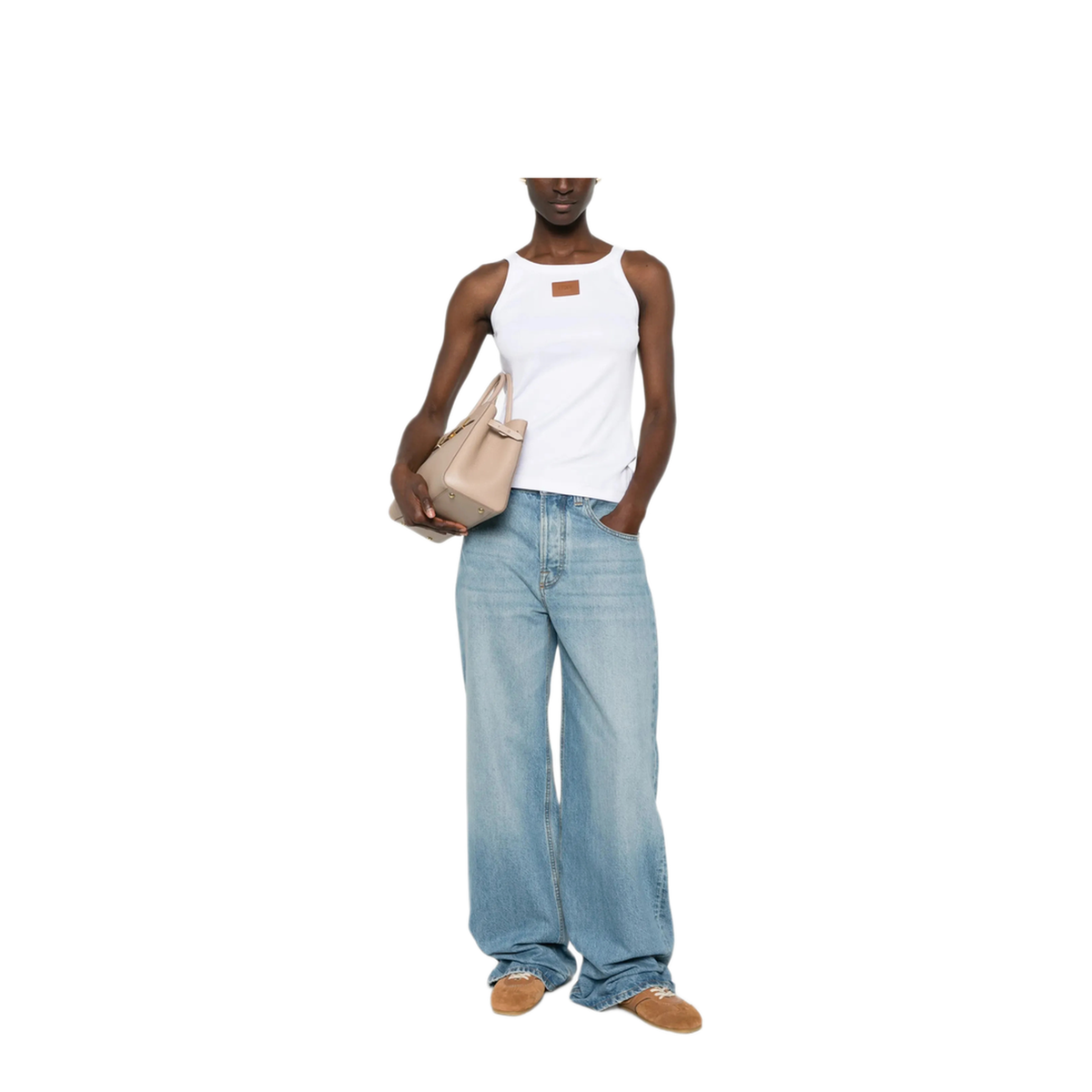 White Top with Logo Patch