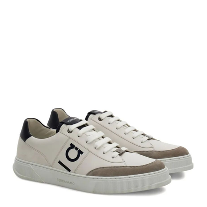 MAYFEYR - Ferragamo - Alaska Leather And Suede Sneaker With Gancini Detail - 02A0340784502