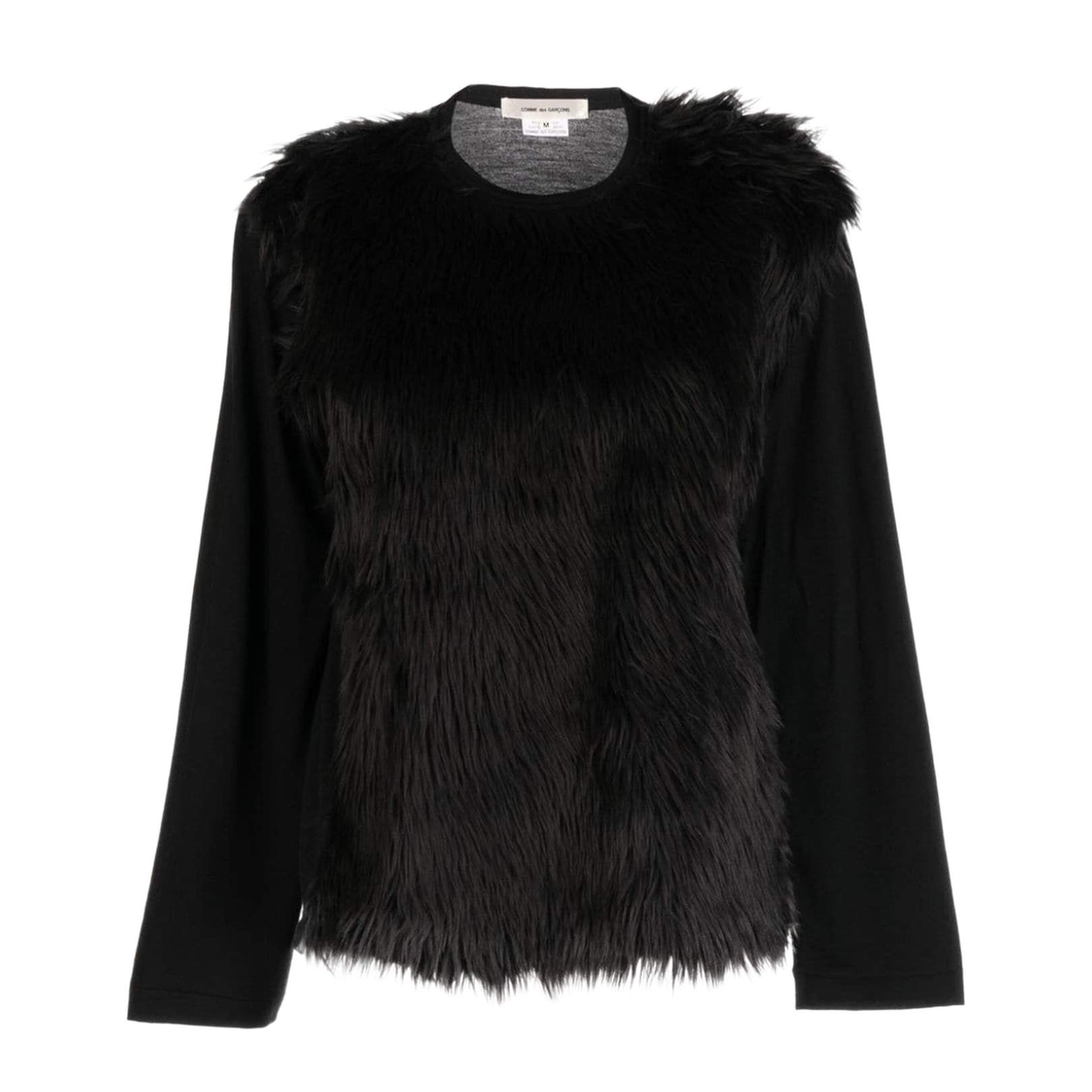 Faux-Fur Detailing Long Sleeve T-Shirt
