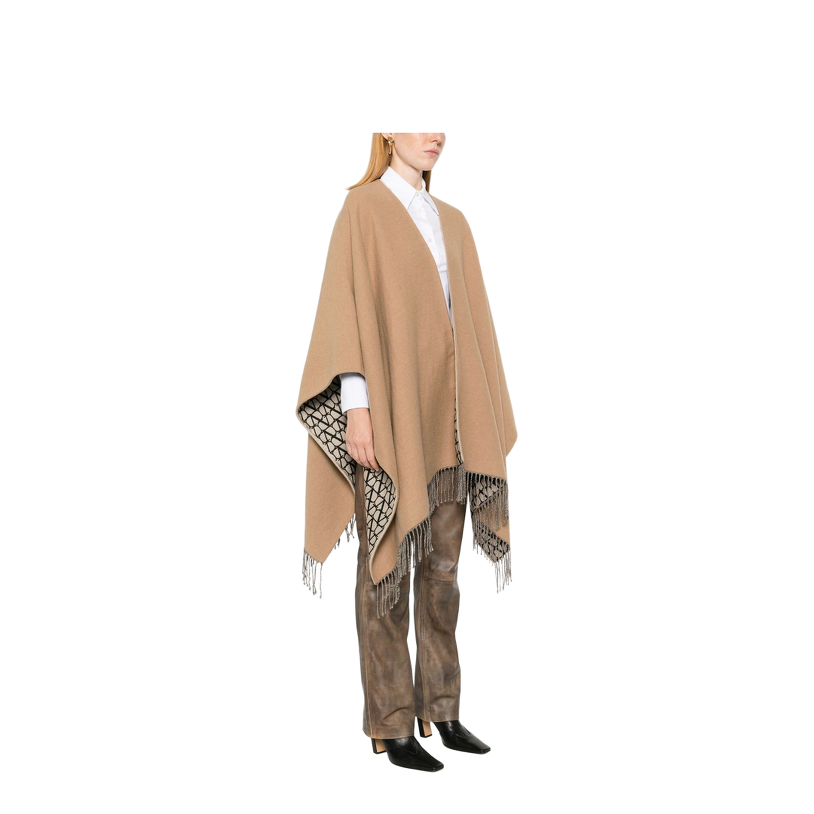 Garavani Fringed Double Poncho