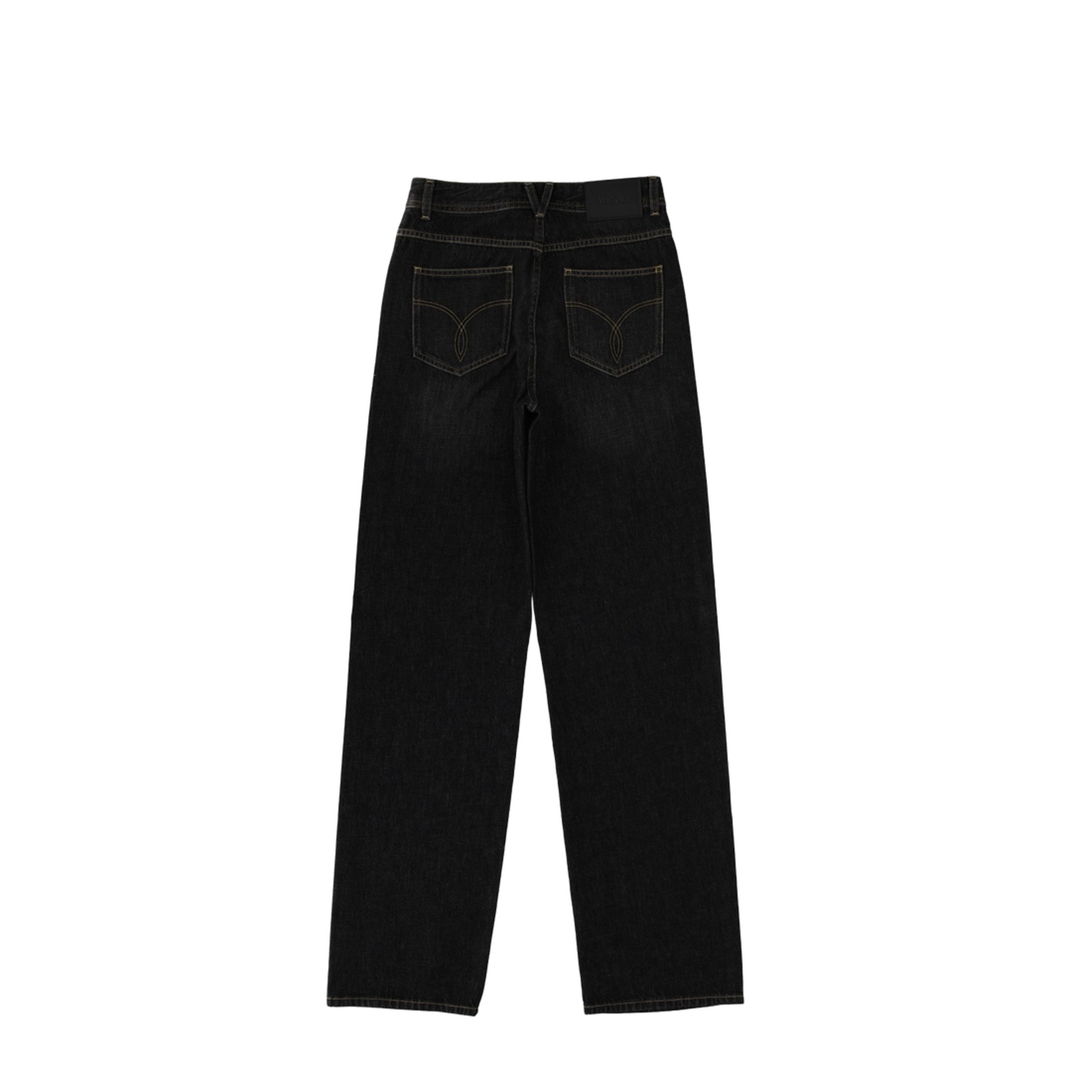 Denim Pants With Studs - Black