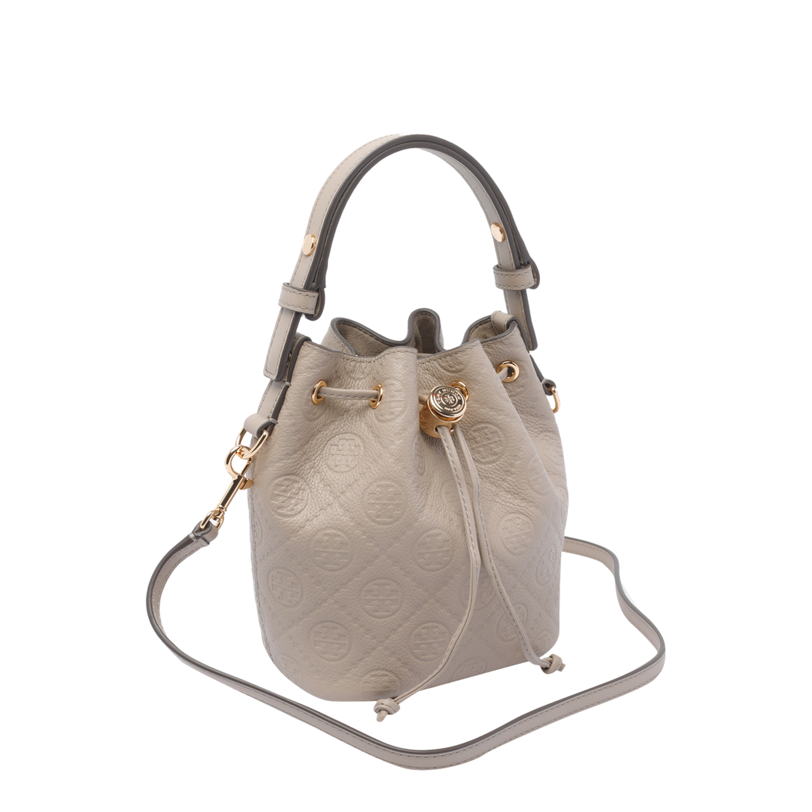 T Monogram Handbags in Metallic