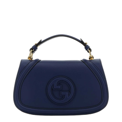 Blondie Medium Smooth Leather Top Handle Bag - Blue