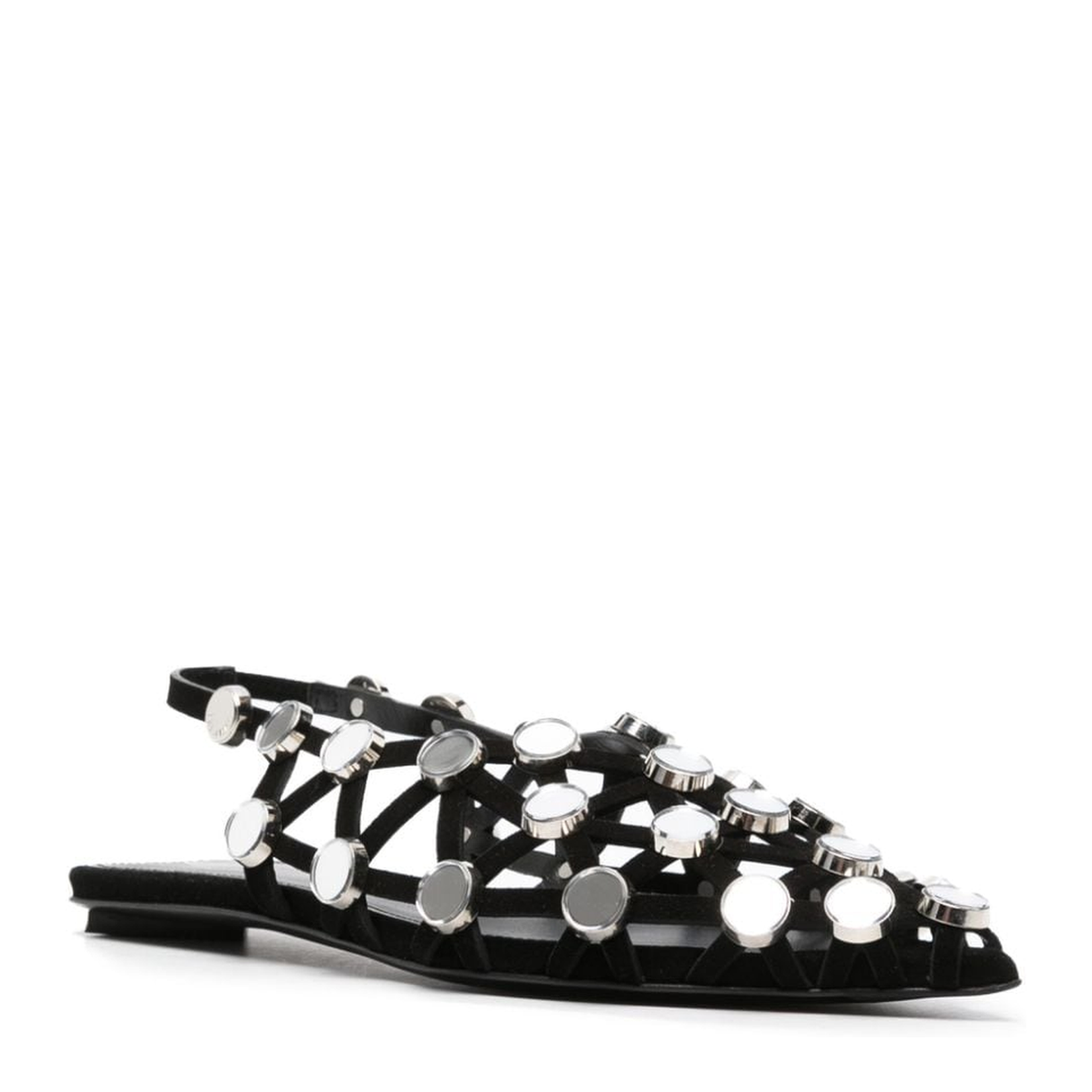 Grid Rhinestone Ballerina Shoes