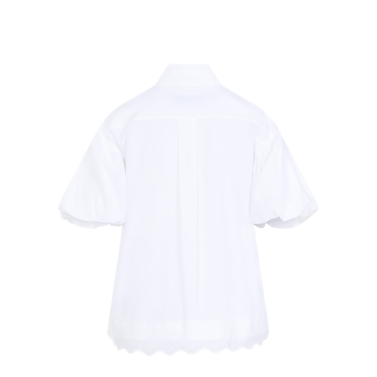 MAYFEYR - Simone Rocha - Cropped Puff Sleeve Lace T Shirt - 54631287WHITE