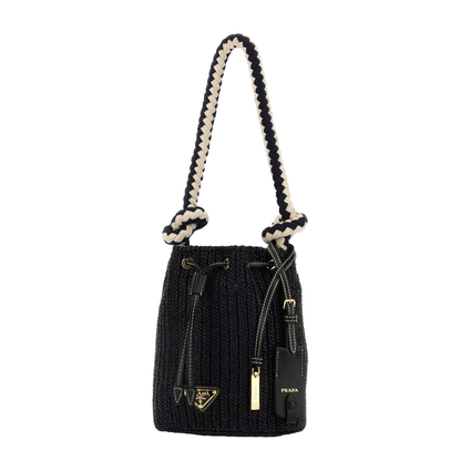 Black Crochet Mini Bucket Bag