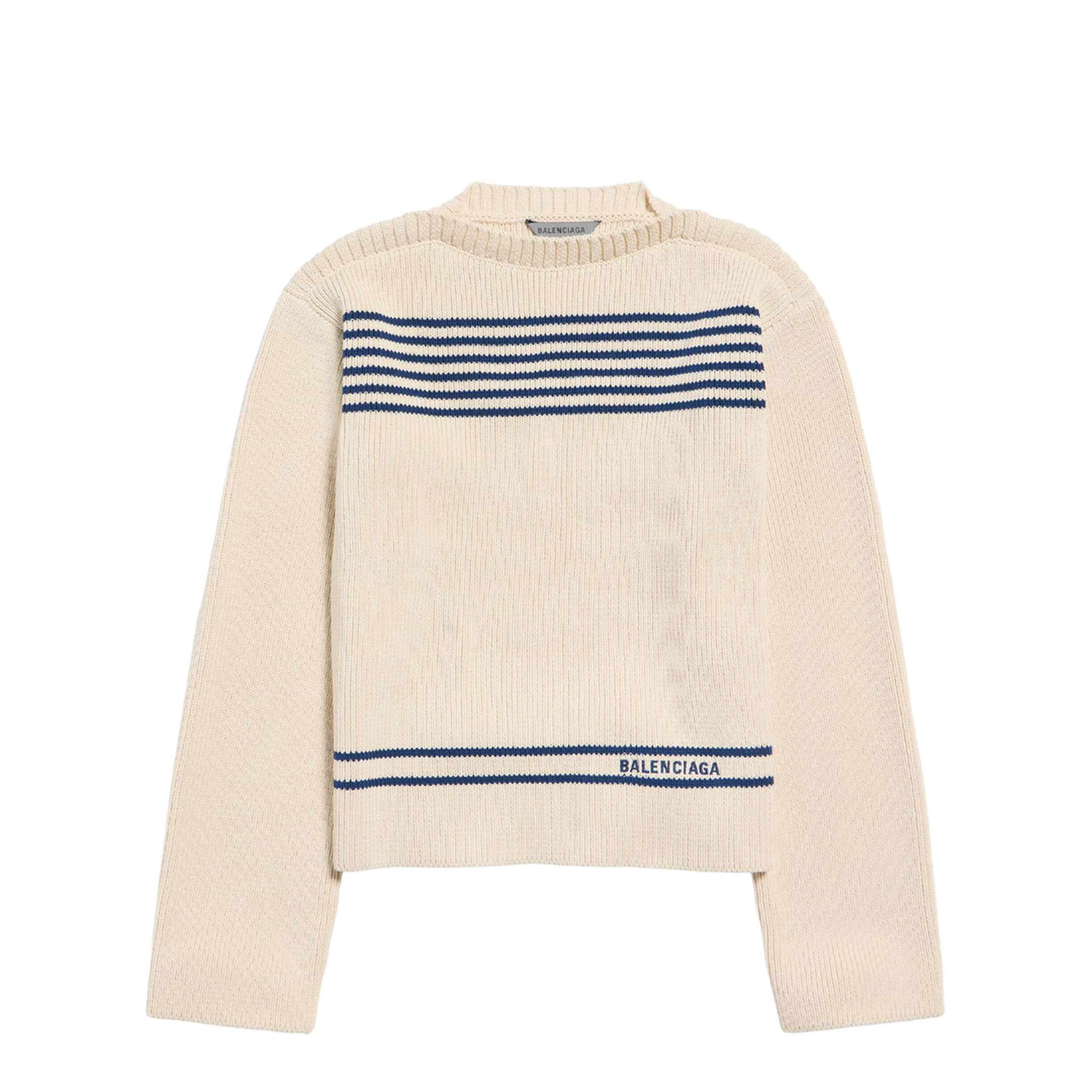 MAYFEYR - Balenciaga - Boatneck Sweater In Cotton Ribbed Knit - 876806T3461
