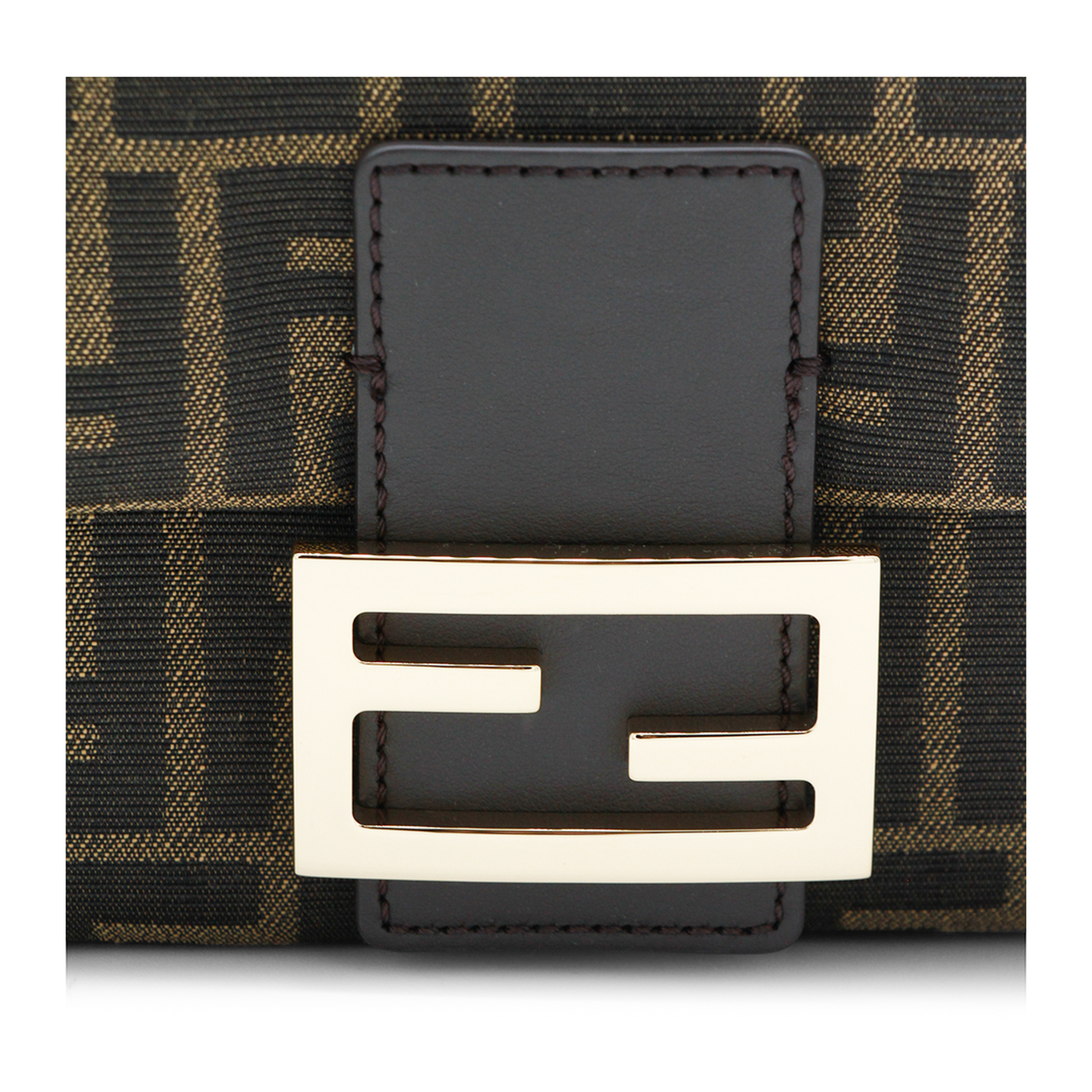 Baguette Medium FF Jacquard Shoulder Bag - Tobacco Brown