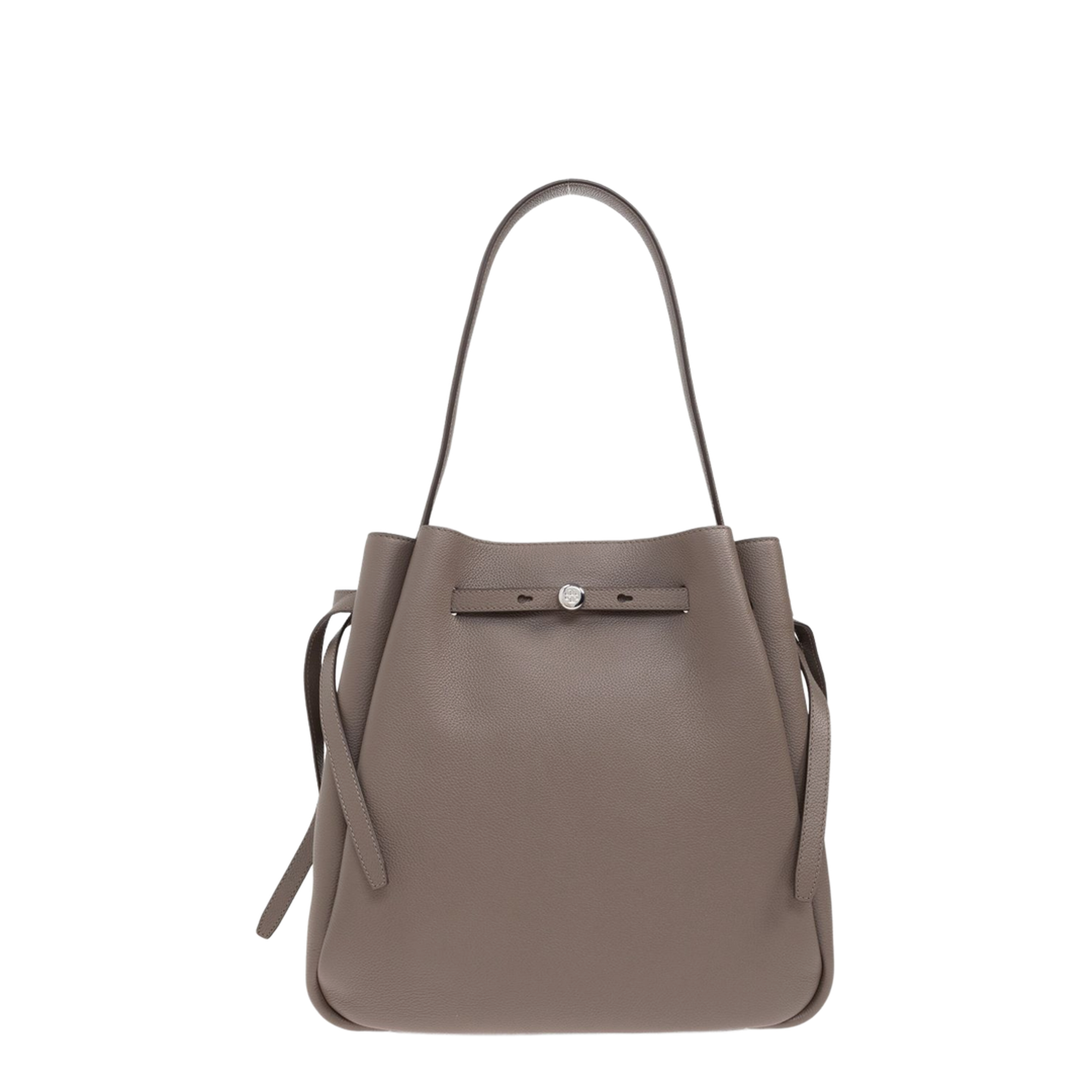 Romy Large Pebbled Leather Bucket Bag - Wild Mushroom