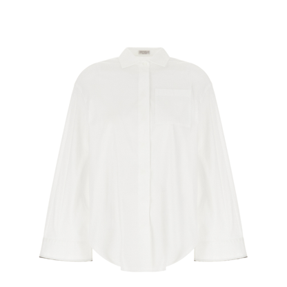 Shiny Cuff Detail Cotton Shirt