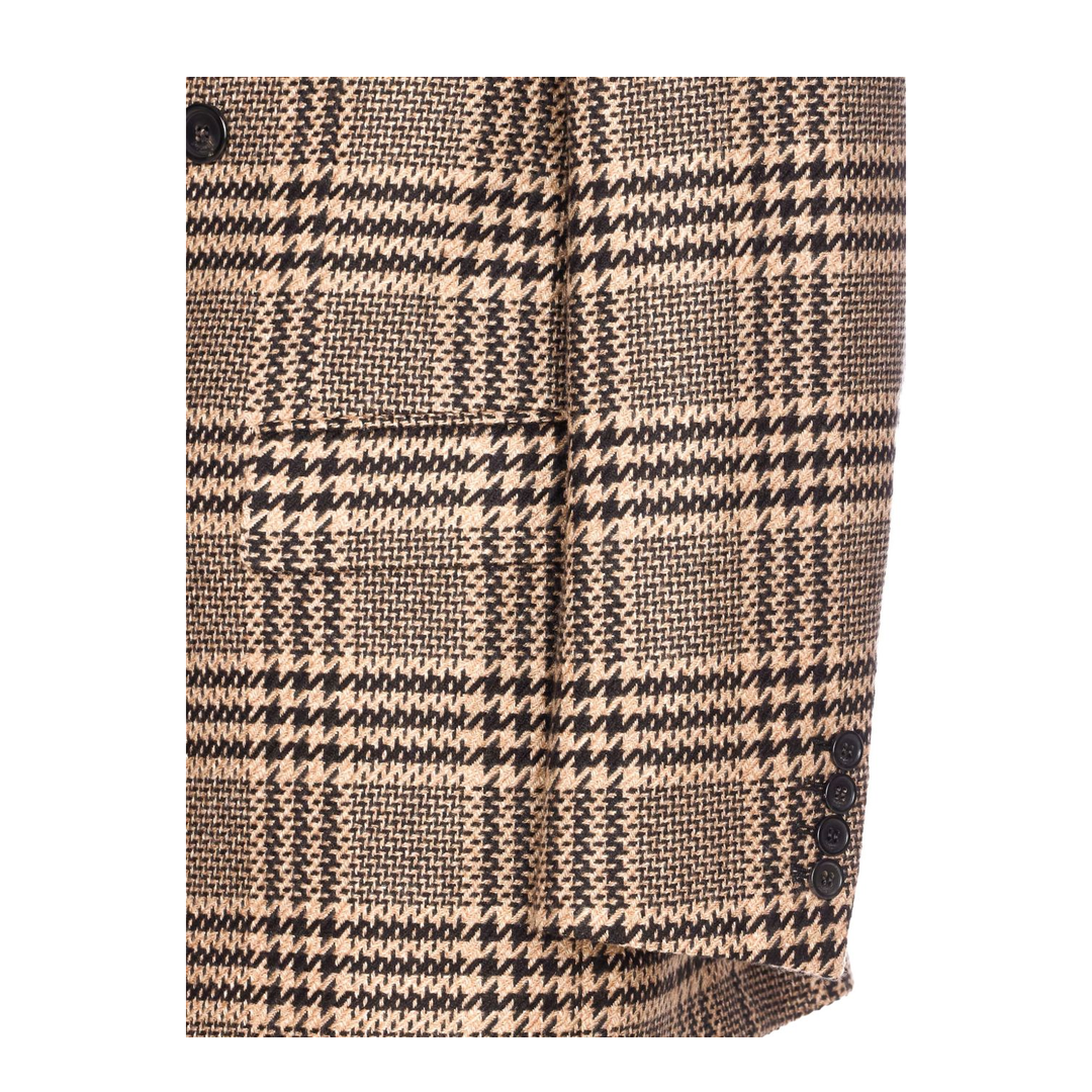 Jacket in Prince of Wales Silk and Cashmere in Black
