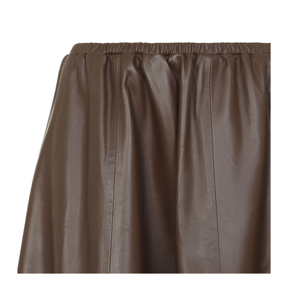MAYFEYR - ALBERTA FERRETTI - Brown Nappa Midi Skirt - A370551900103