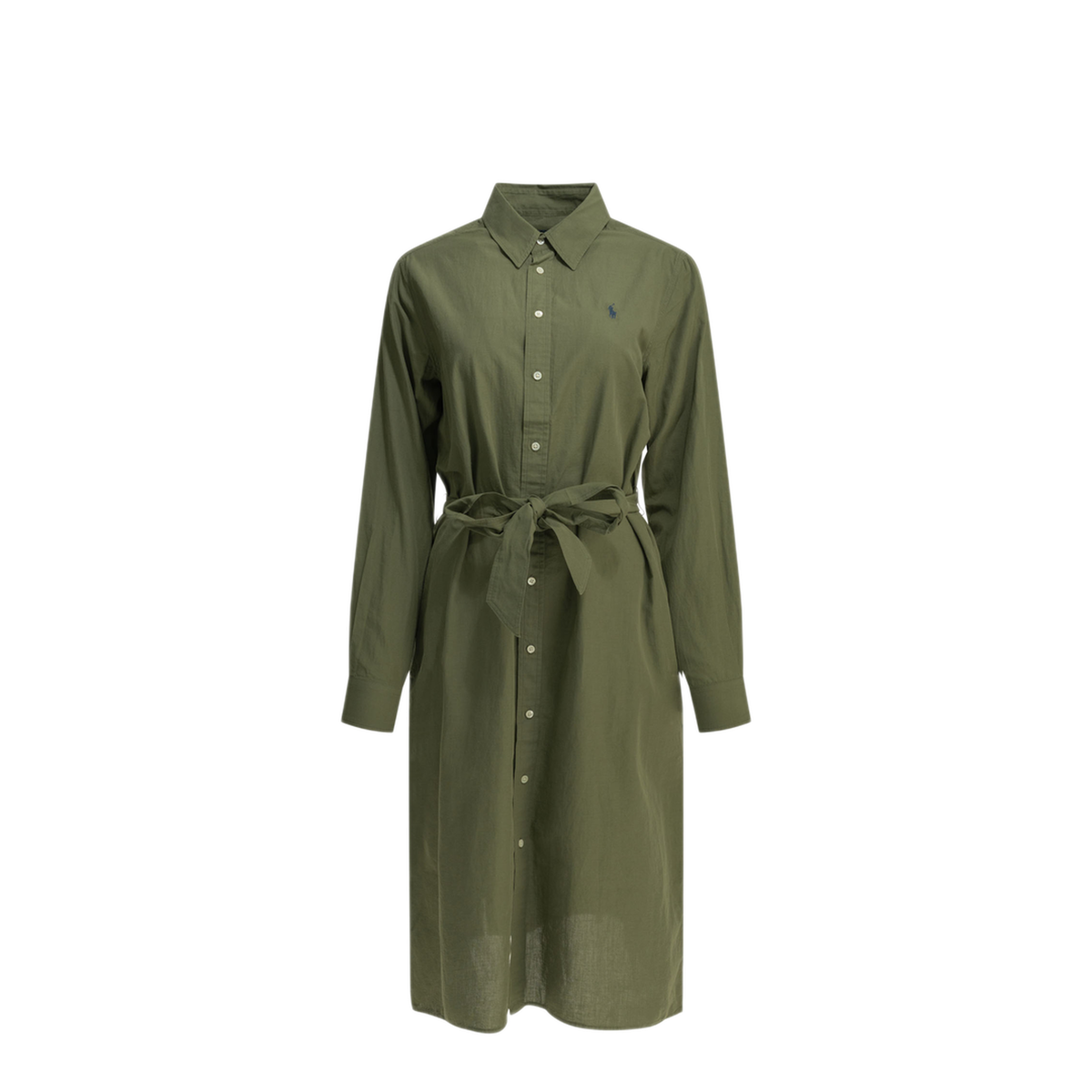 MAYFEYR - Polo Ralph Lauren - Chemisier Midi Dress With Logo - 211A96346001SUPPLYOLIVE