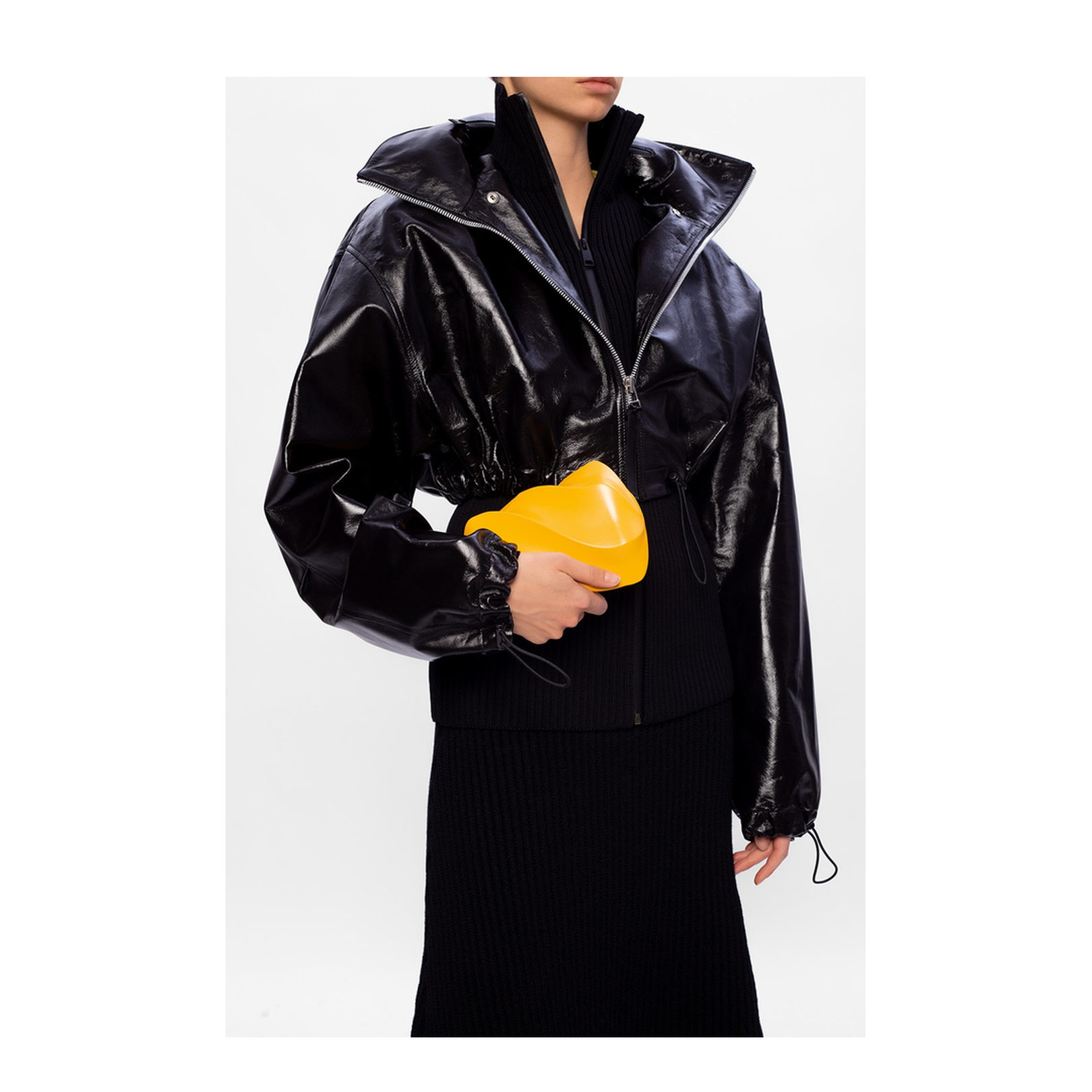 Leather Clutch Bright Yellow