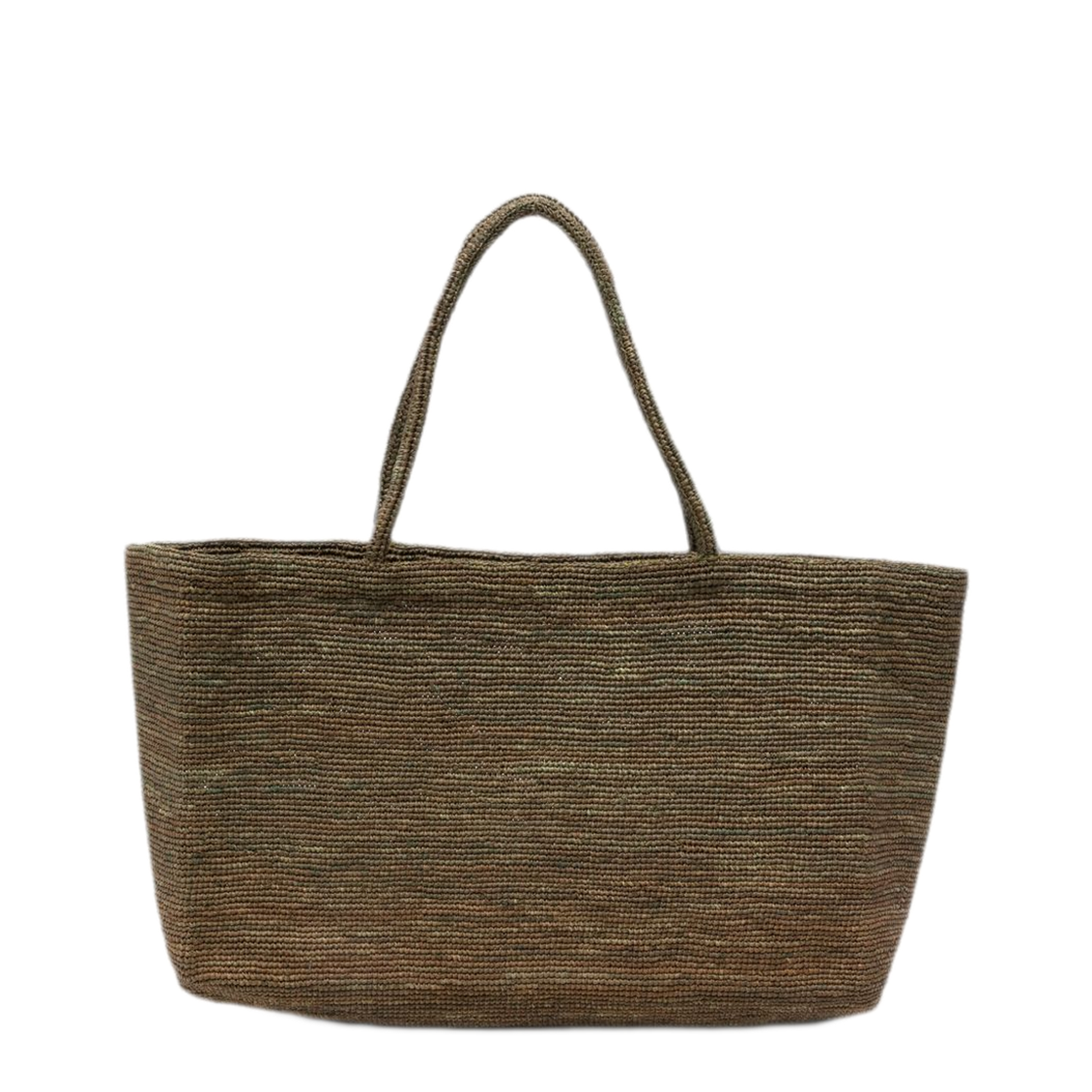MAYFEYR - Sophie Digard - Green Woven Raffia Tote - S246/MONO/CRUF/RBANCHA