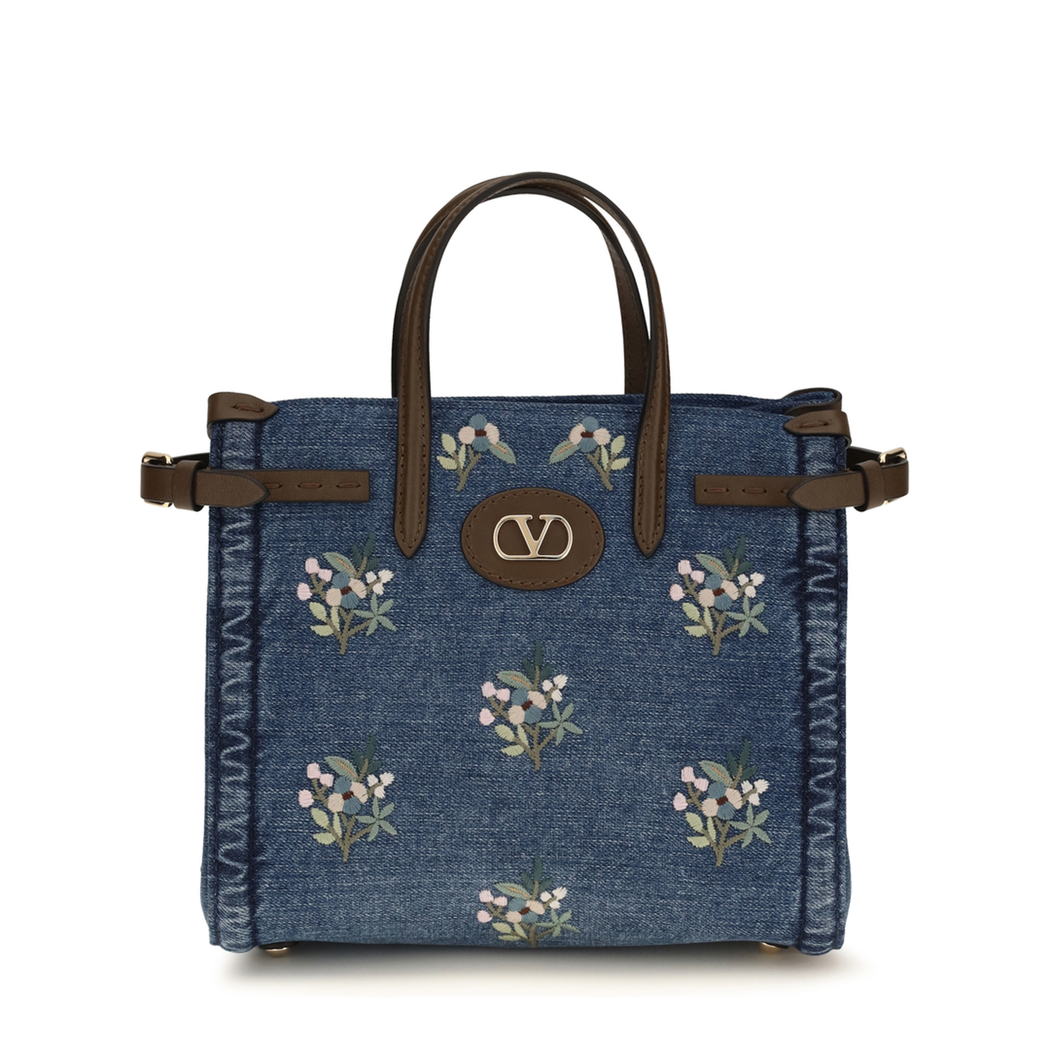 MAYFEYR - Valentino - Small Antibes Handbag In Embroidered Denim - 8W0B0R20AXE