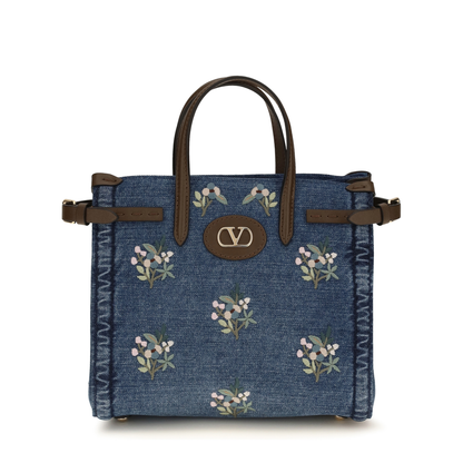 MAYFEYR - Valentino - Small Antibes Handbag In Embroidered Denim - 8W0B0R20AXE