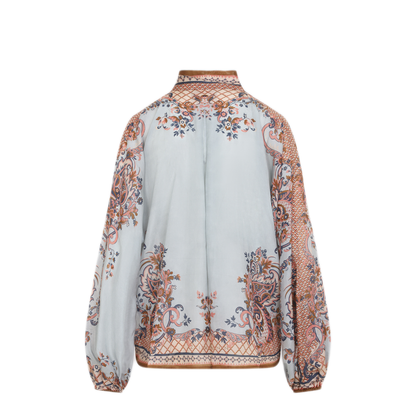 MAYFEYR - Zimmermann - Aster Tie Neck Blouse - 4461TSS261BLUE