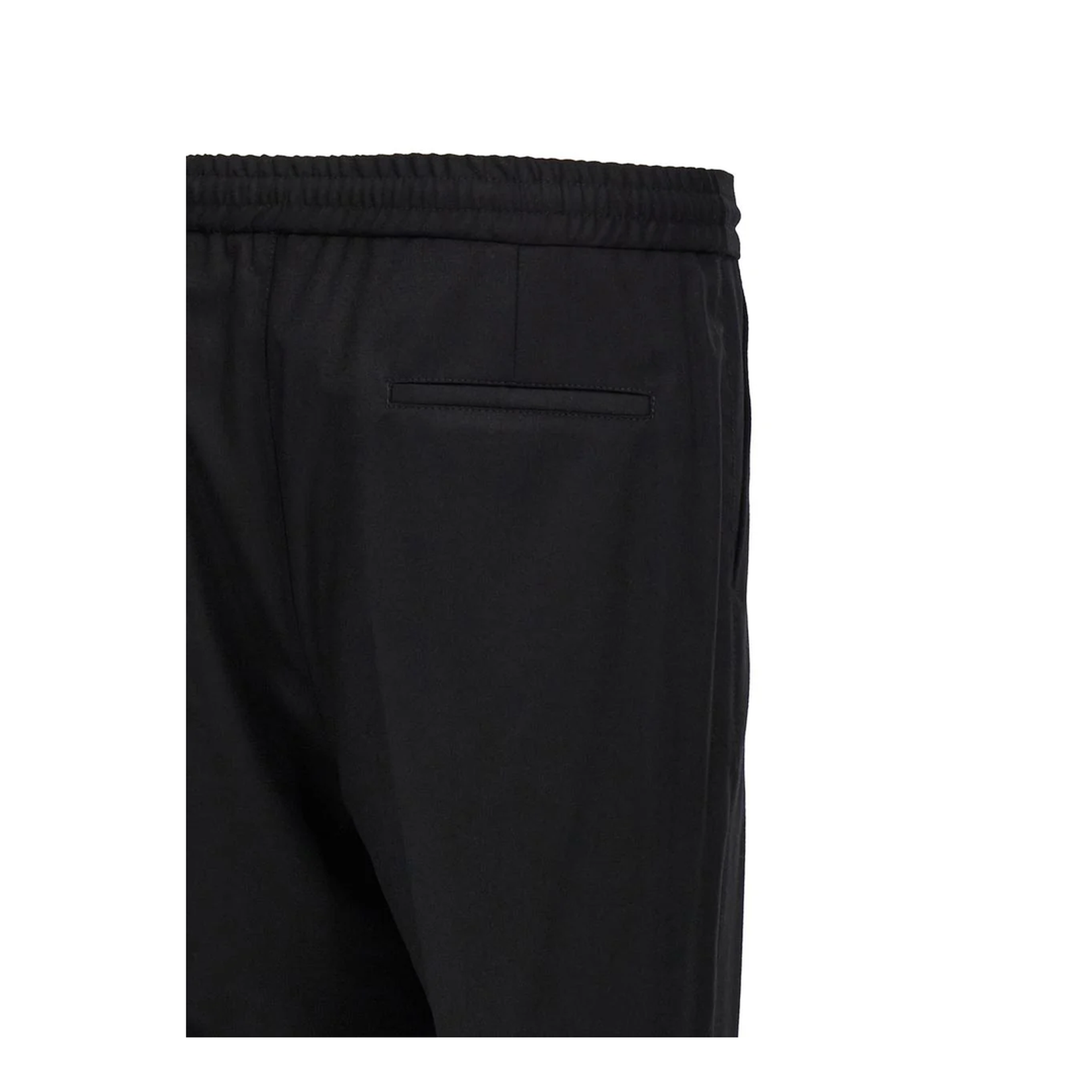 Leisure fit trousers in virgin wool flannel with drawstring and double darts
