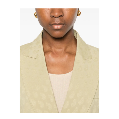 Double-breasted Fitted Paisley-motif Blazer