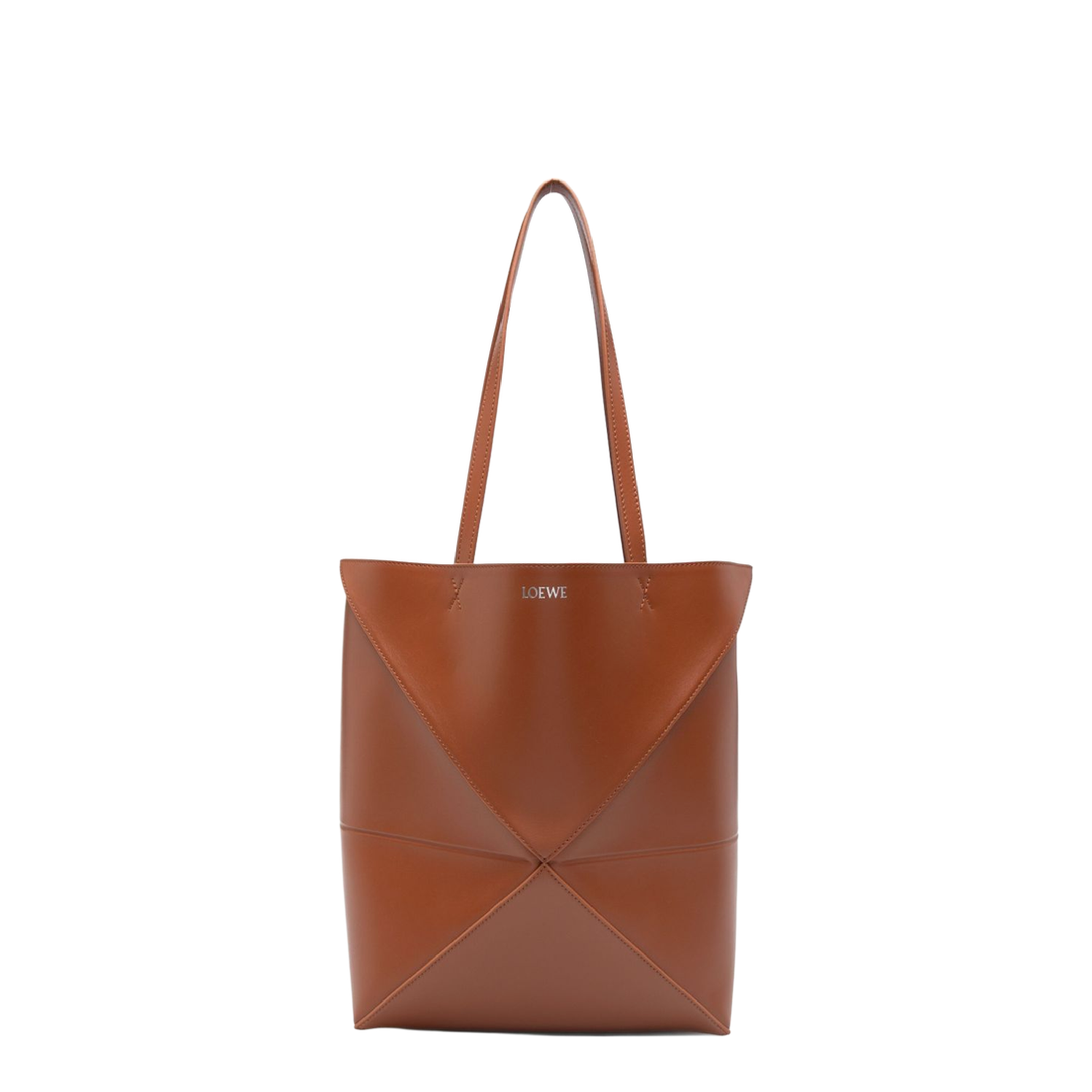 Puzzle Medium Calfskin Tote - Squirrel