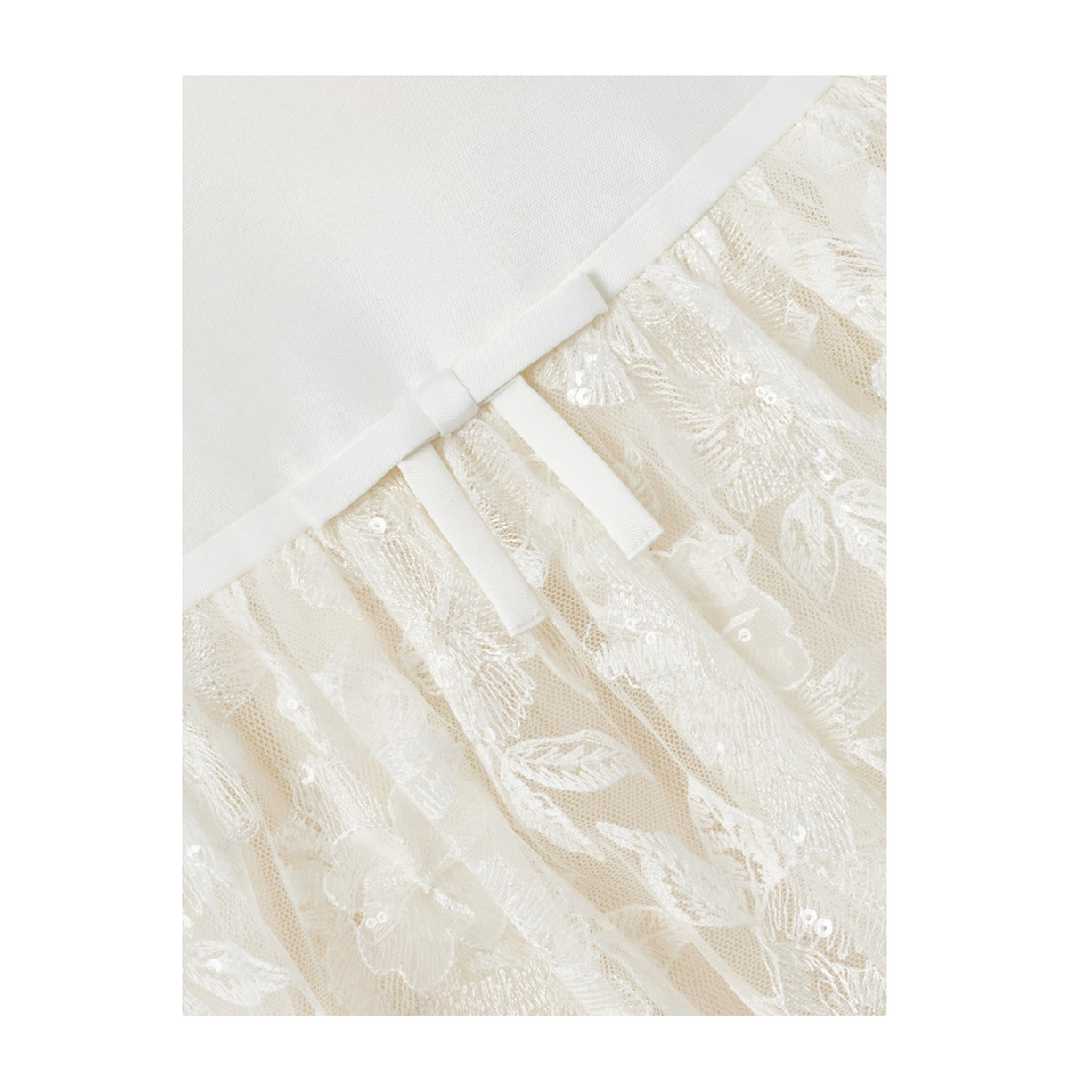 MAYFEYR - Self Portrait - Cream Satin Tulle Flower Dress - RS26726SCKCREAM