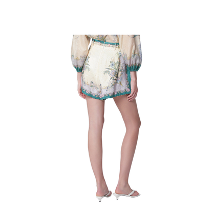 MAYFEYR - Zimmermann - Cream Linen Indra Shorts - 8632ASS262LICS