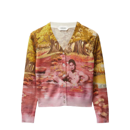 MAYFEYR - Versace - Naturist Print Silk Knit Cardigan - 10242361A17877