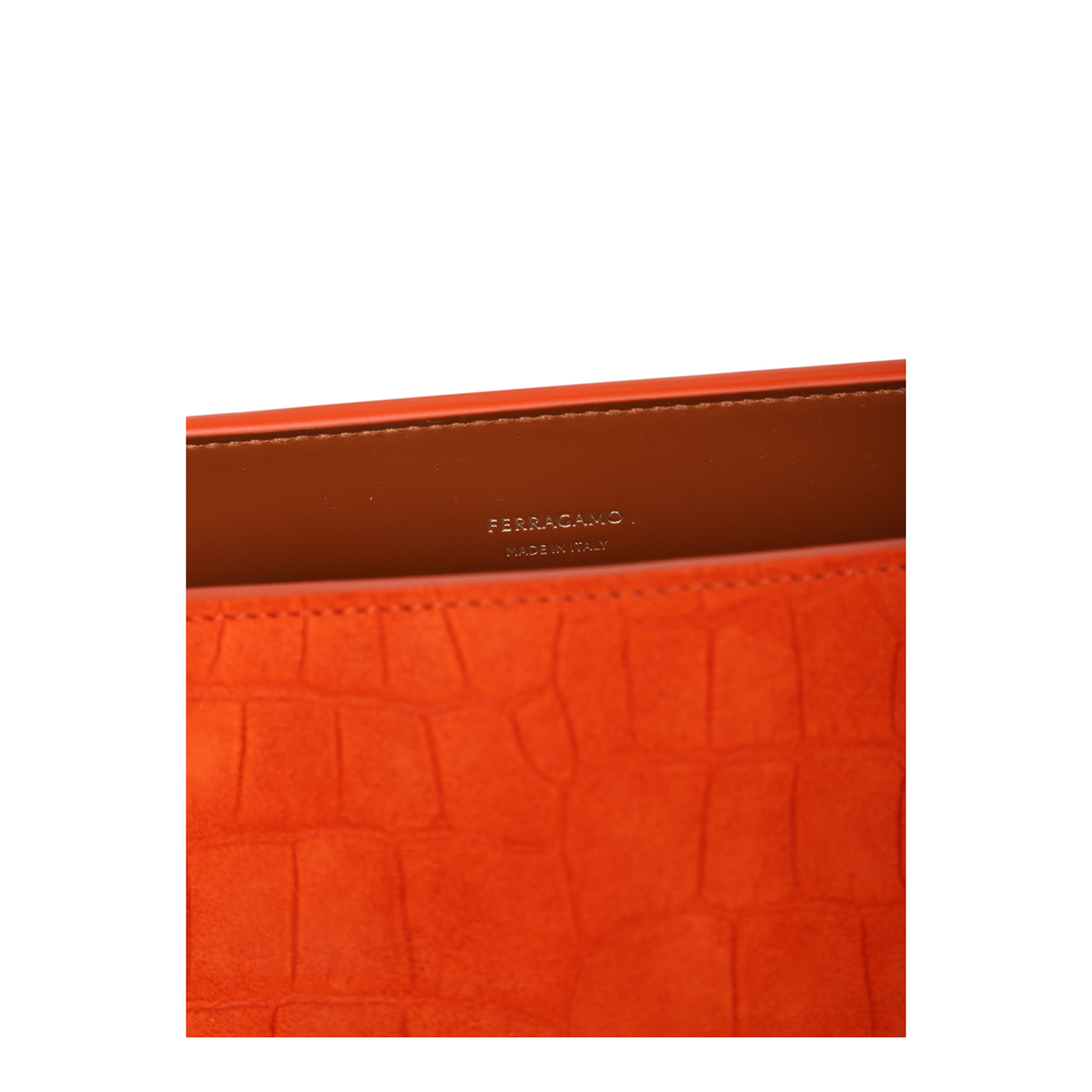 MAYFEYR - Ferragamo - Structured Design. Crocodile Pattern. Shiny Metal Details. Slim Shoulder Strap. - 792870219816034