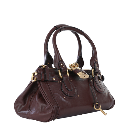 Paddington Buffalo Leather Shoulder Bag - Garnet