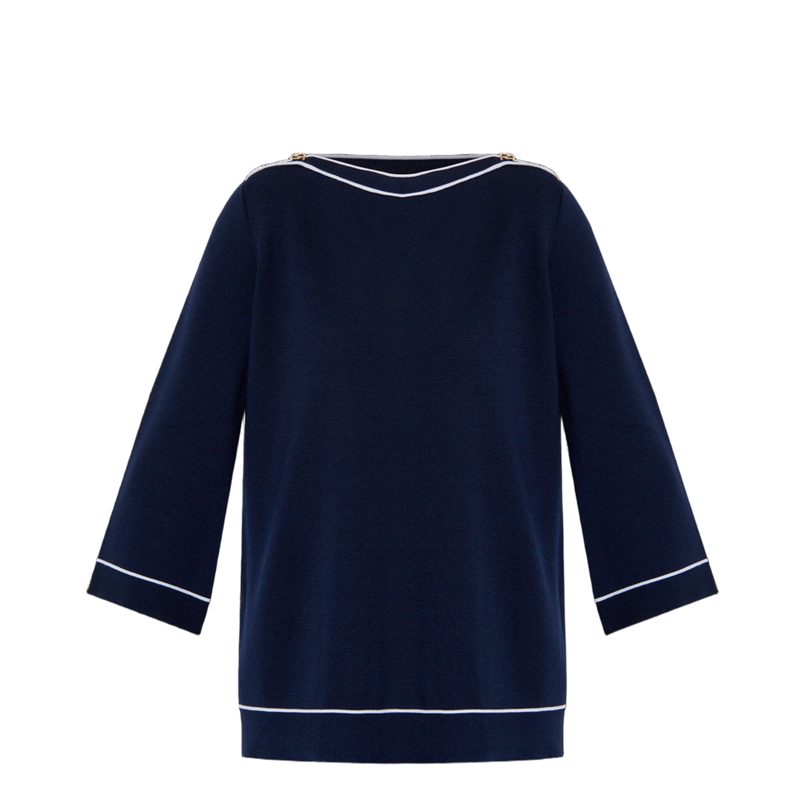 Fine Wool Top in Navy