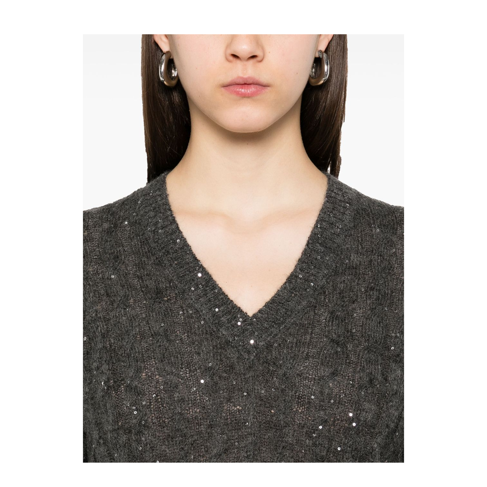 V-Neck Cable Pullover