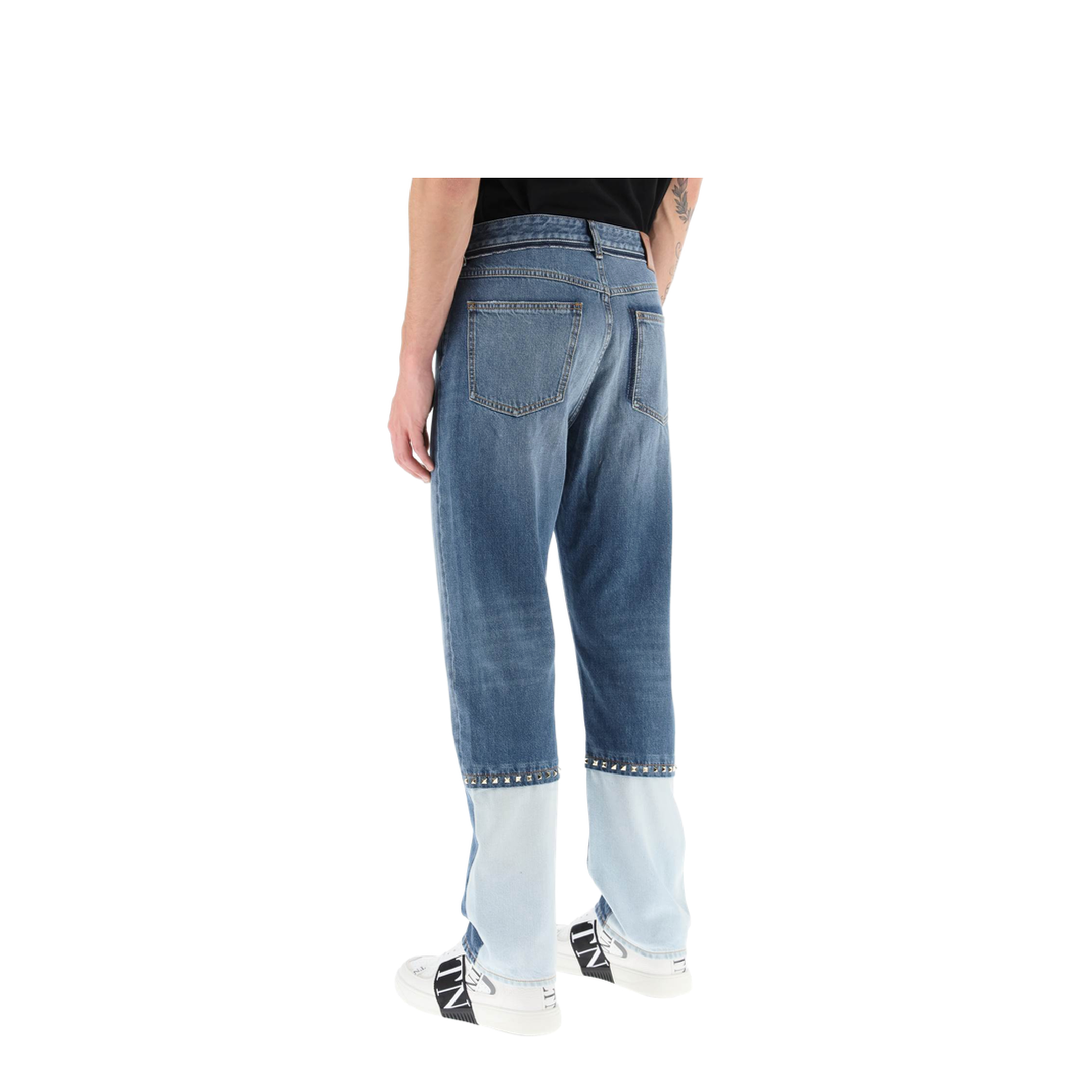 Wide-leg Jeans with Contrast Back