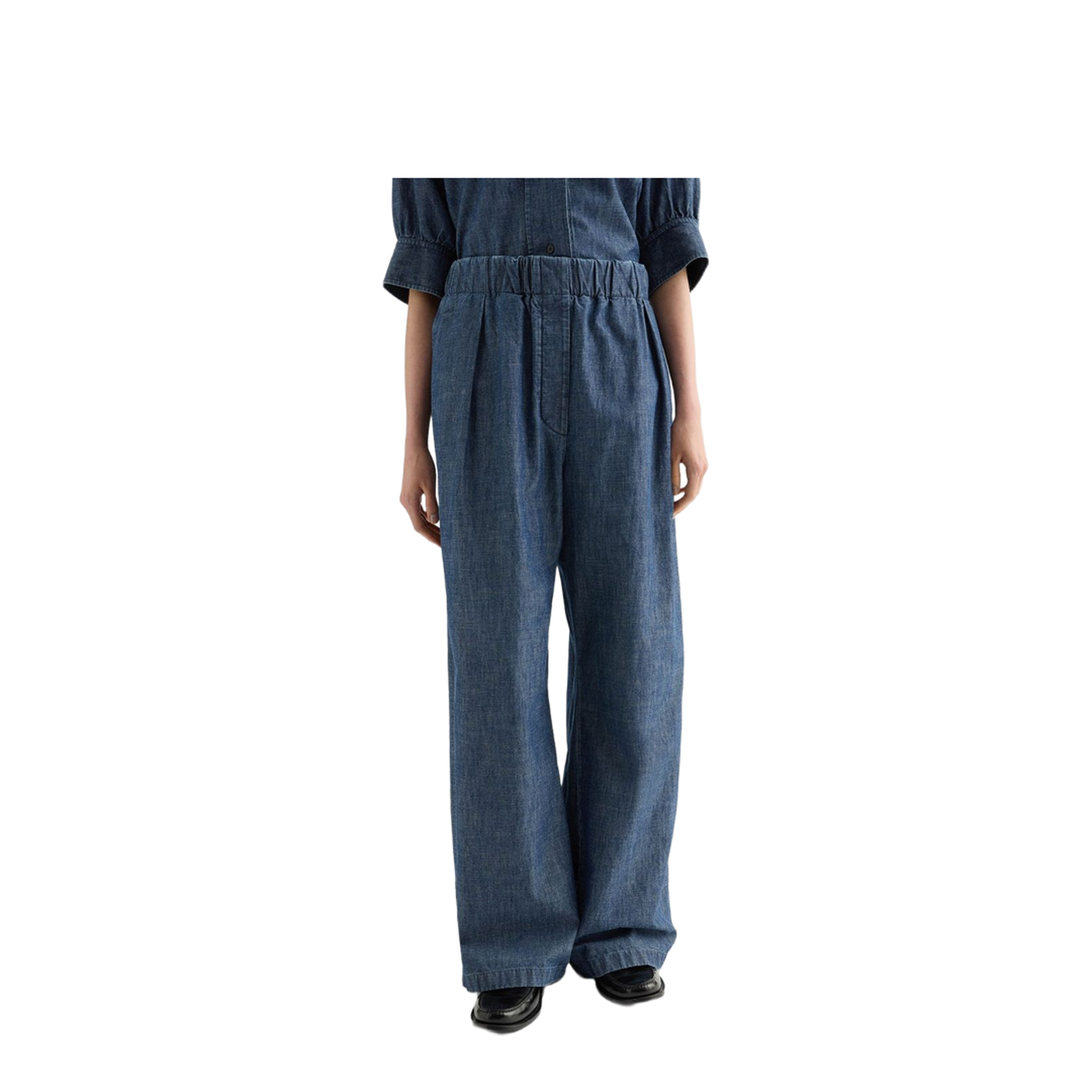 Cotton Wide-Leg Trousers