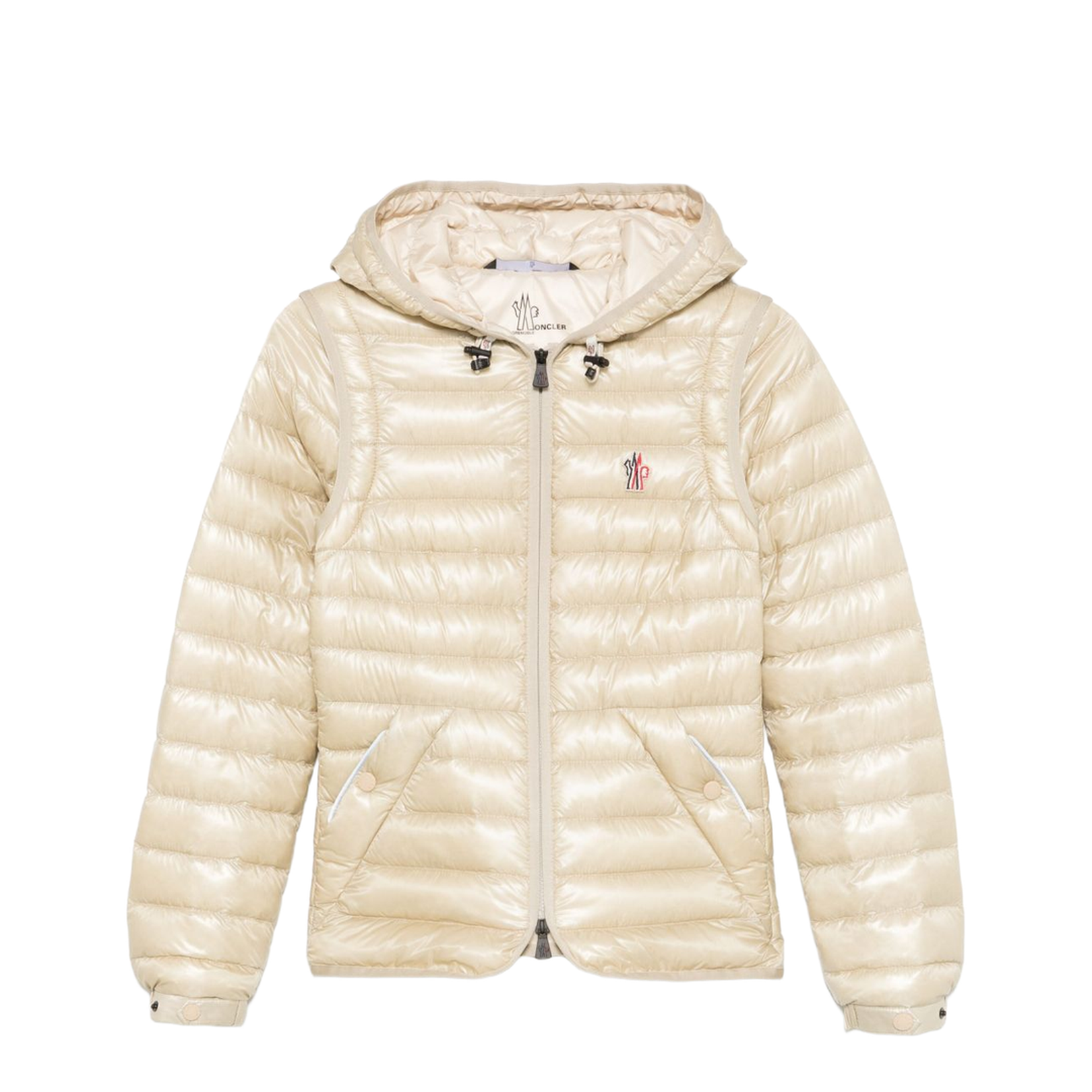 Sand Beige Karura 2-in-1 Hooded Short Down Jacket