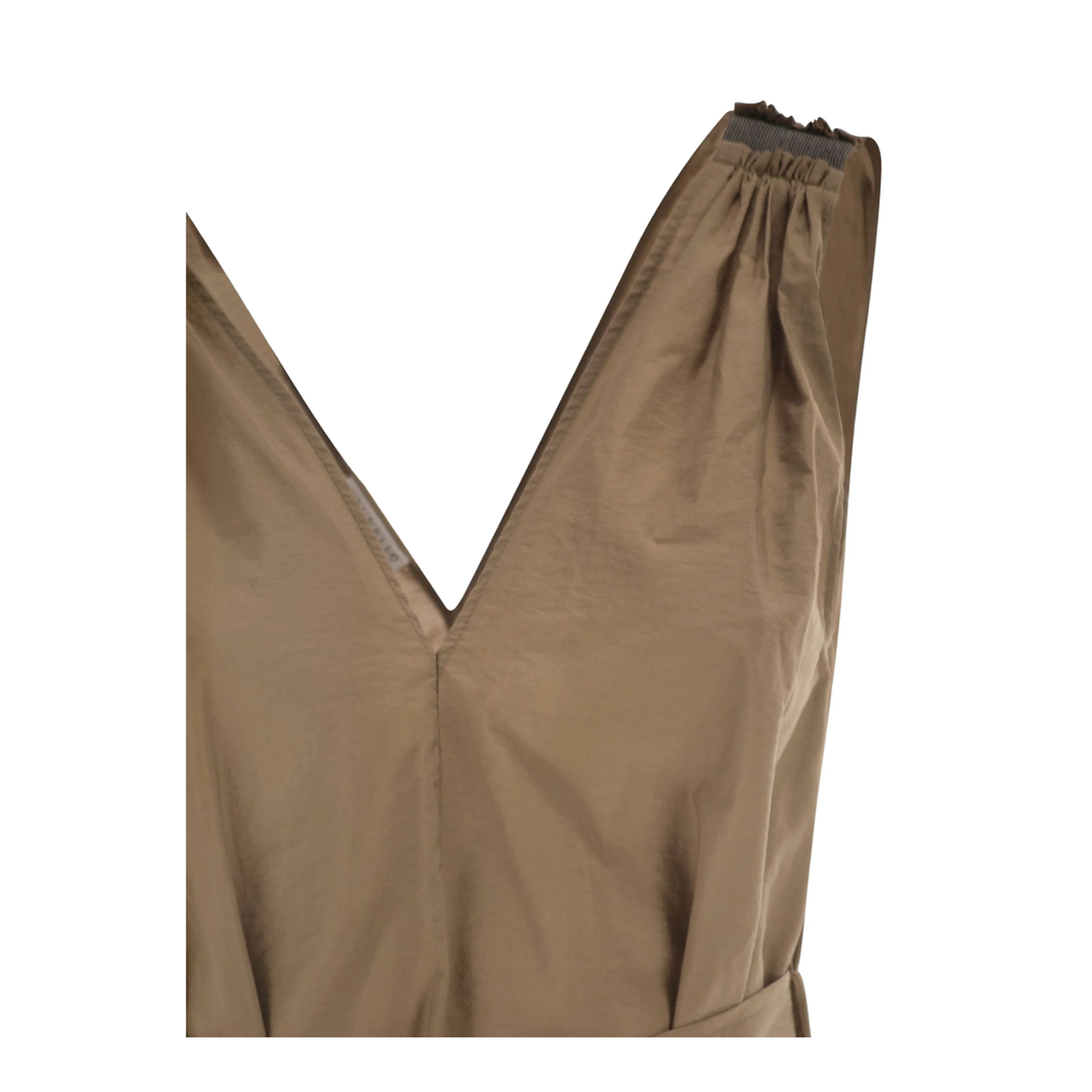 Techno Cotton Poplin Dress Brown