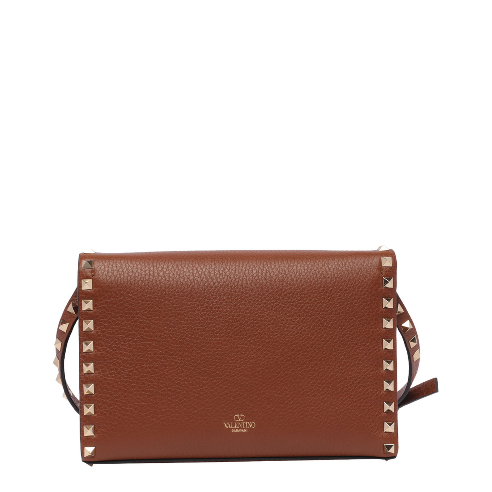 Brown Small Rockstud Crossbody Bag