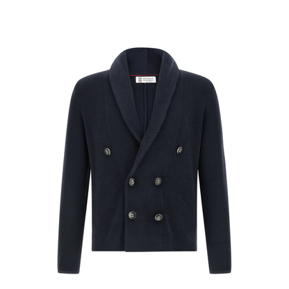 Men's Shawl Collar Cardigan Navy Blue