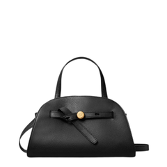 Pebbled Leather Shoulder Bag - Black