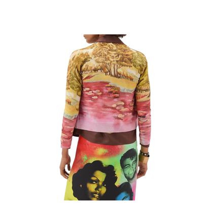 MAYFEYR - Versace - Naturist Print Silk Knit Cardigan - 10242361A17877