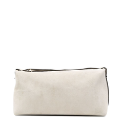 PRE Medium Suede Wristlet Clutch - Ivory