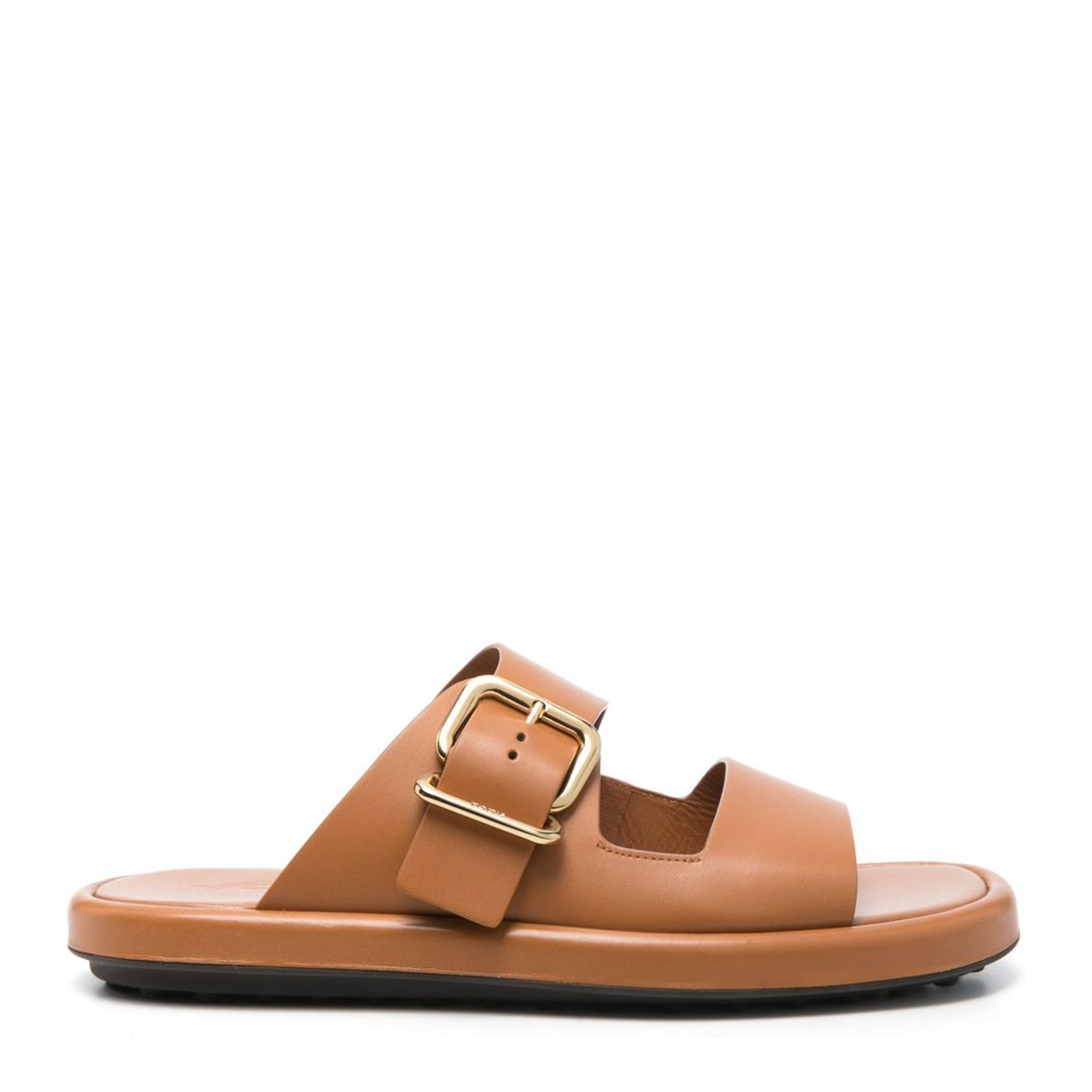 Cognac Brown Buckle Strap Sandals