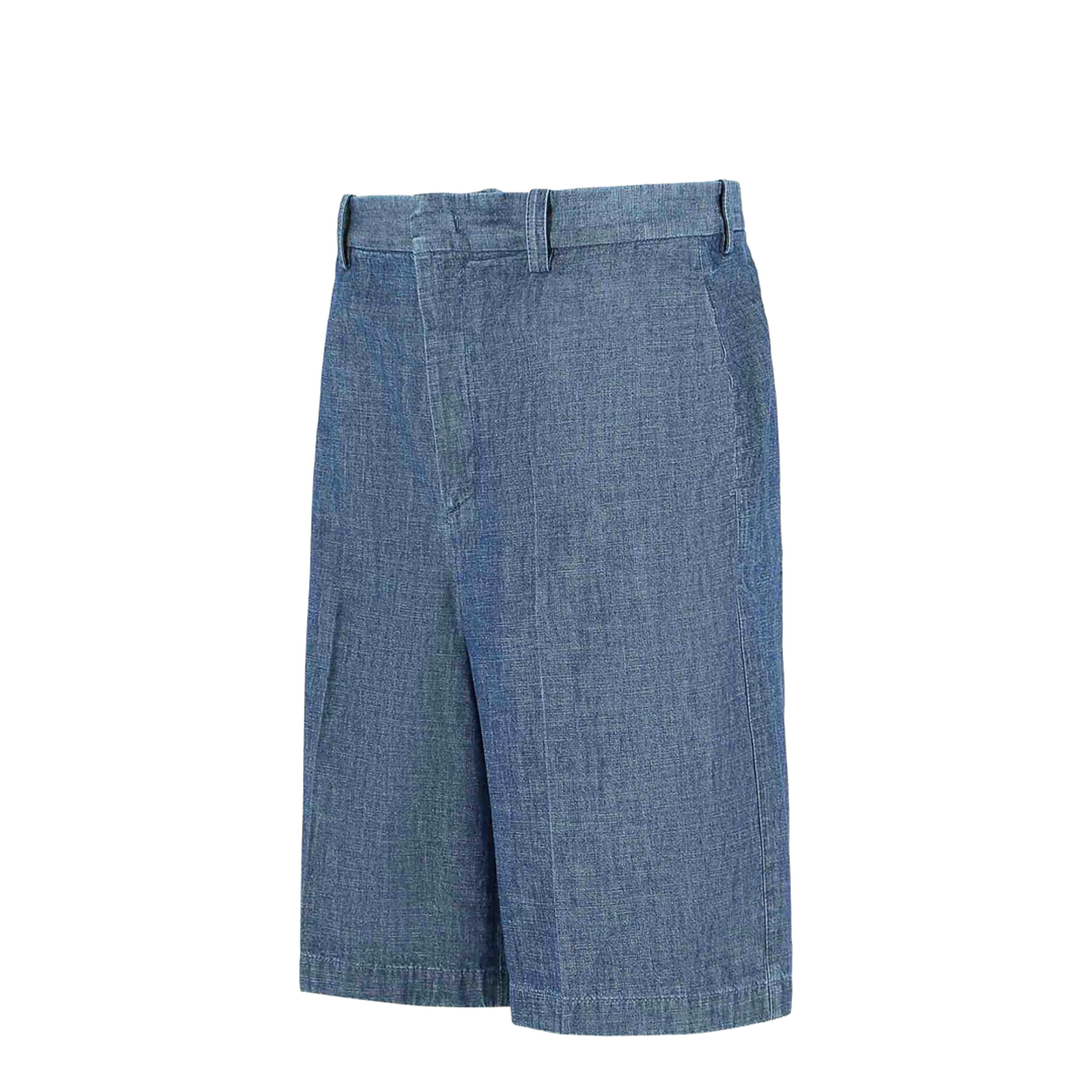 Blue Cotton Bermuda Shorts