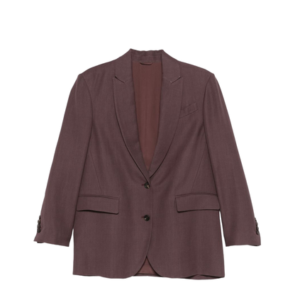 Aubergine Viscose Blend Blazer