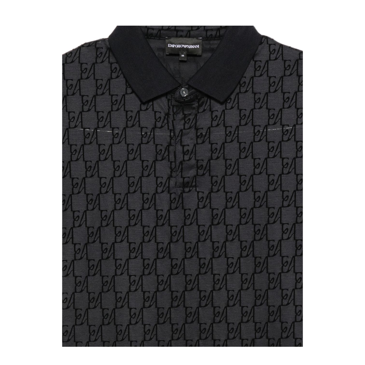 MAYFEYR - Emporio Armani - Navy Blue Logo Monogram Pattern Polo - EM007339AF10017FB569