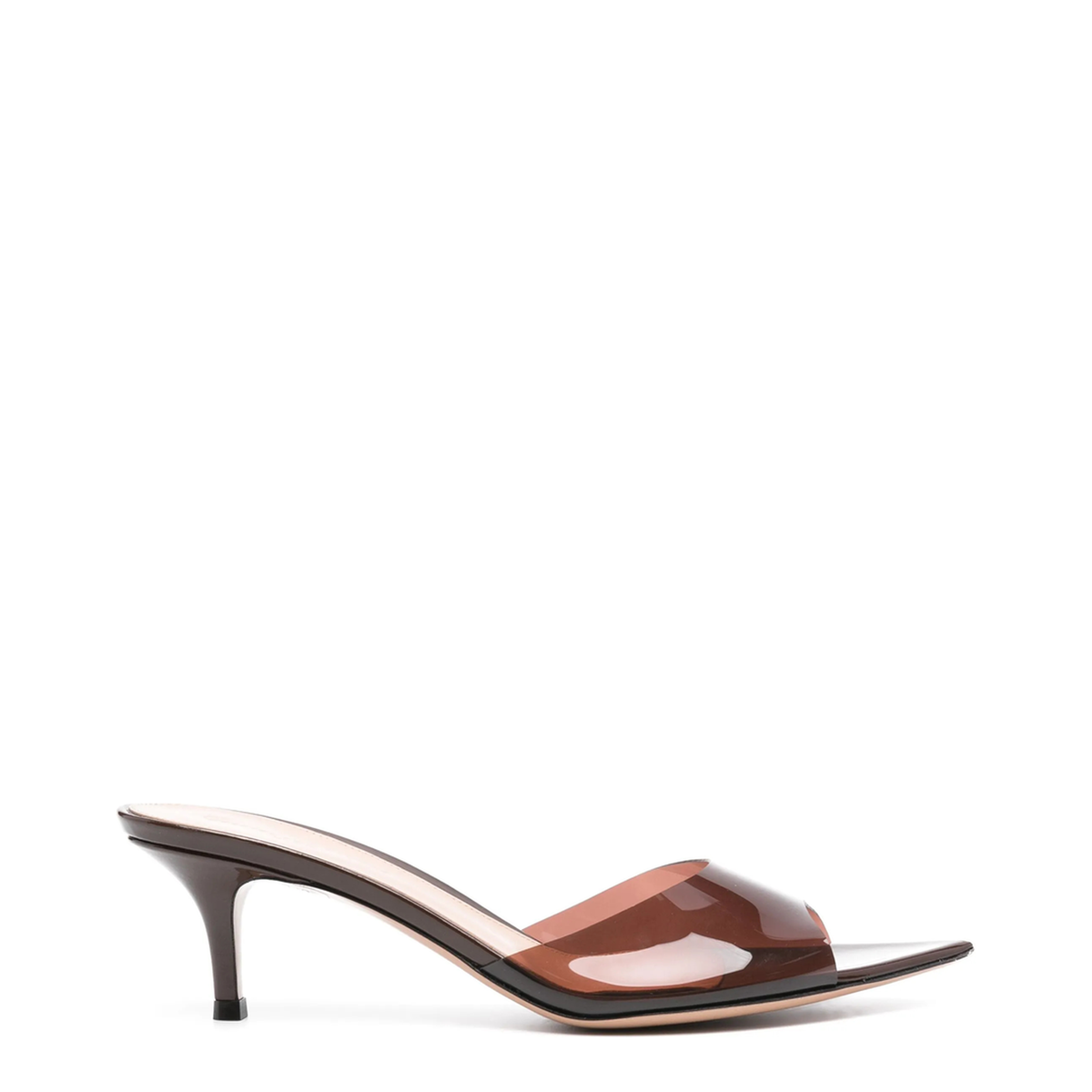 MAYFEYR - Gianvito Rossi - Brown Glossy Tpu Sandals With Stiletto Heel - G1512055RICGSVBROB
