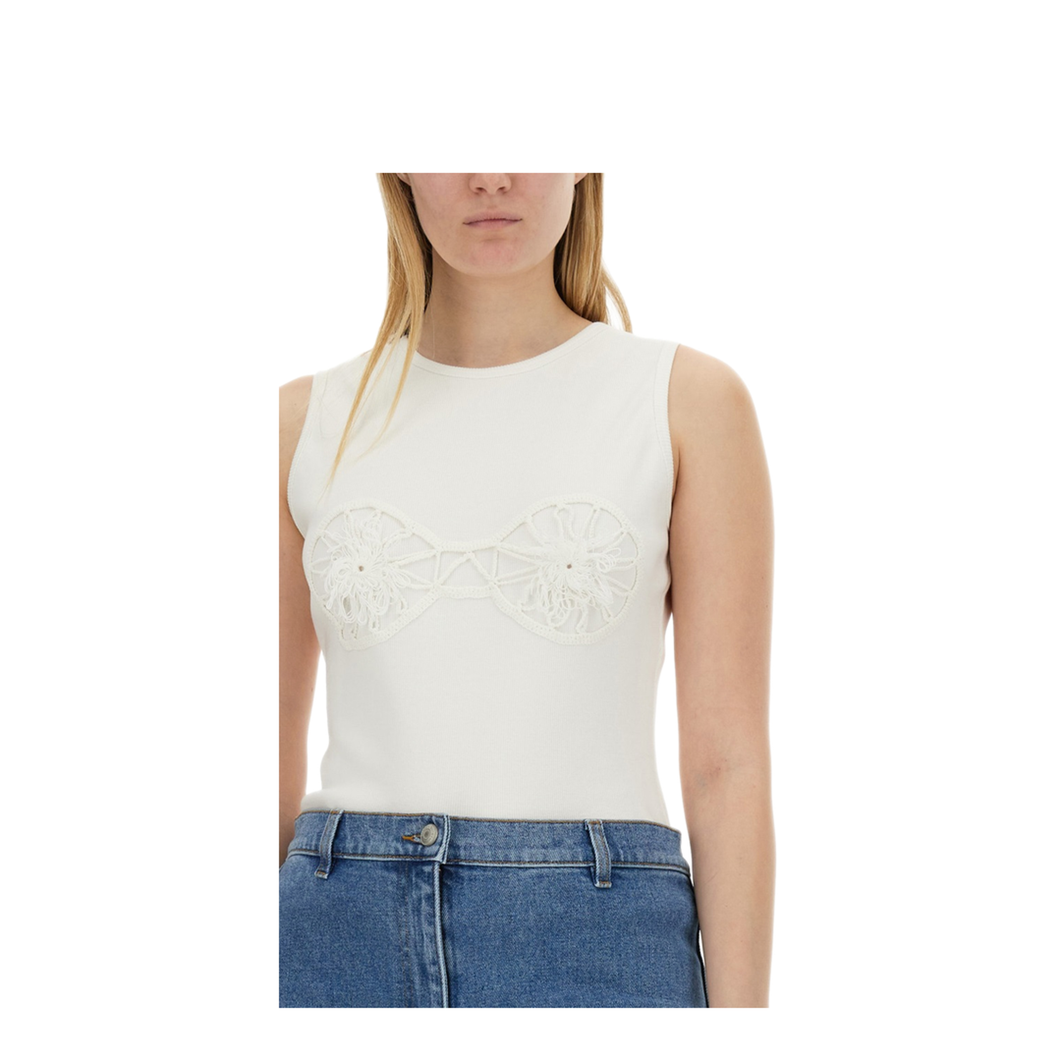 MAYFEYR - Magda Butrym - Crochet T Shirt Bra - 145524WHITE