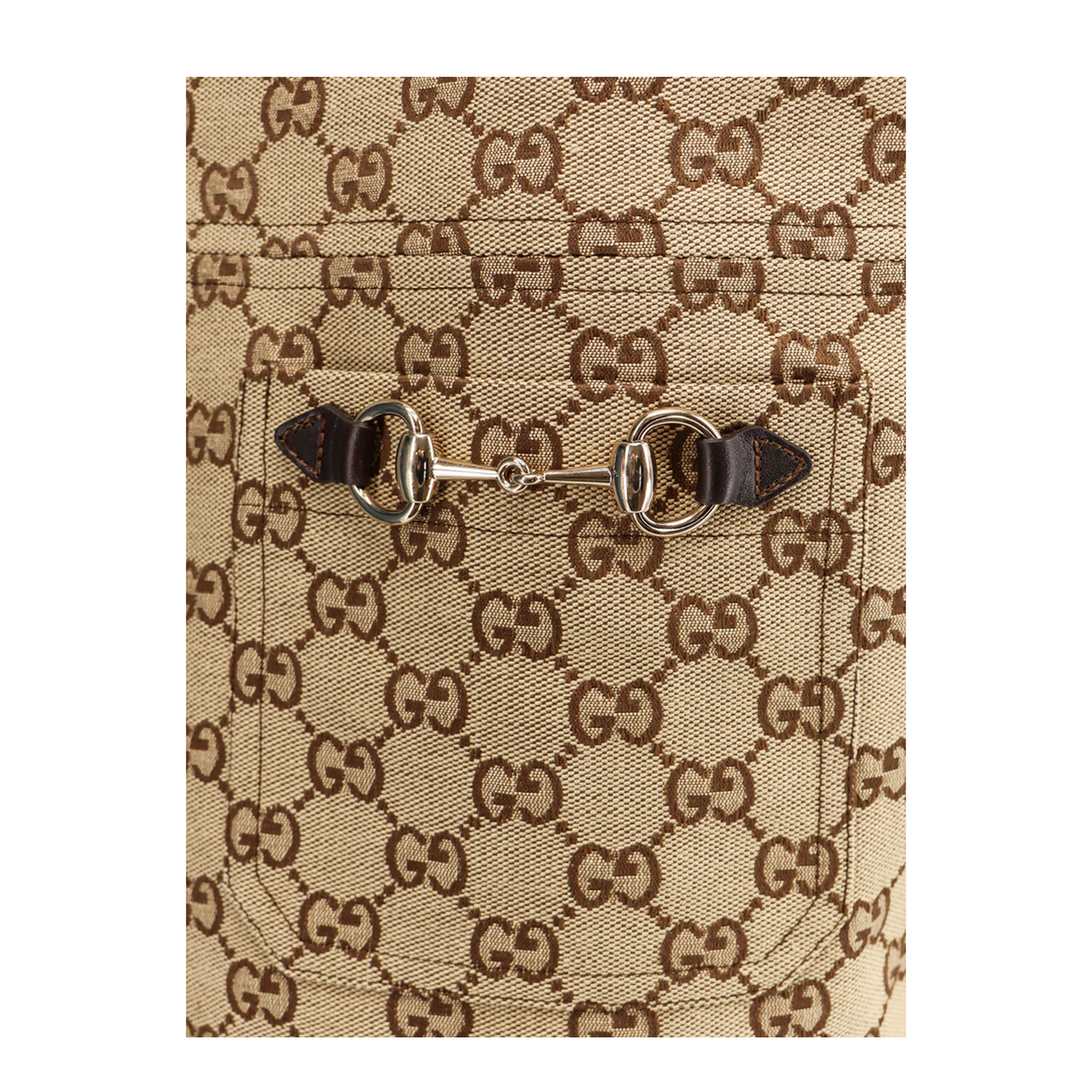 Original GG Canvas Jumpsuit in Camel and Ebony