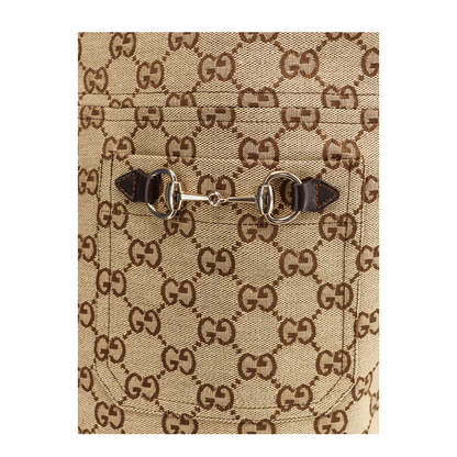 Original GG Canvas Jumpsuit in Camel and Ebony